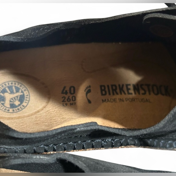 Birkenstock Gary Black Suede Oxford Comfort Shoes EU 40 Women 9 Men 7 Cork Boho - Picture 3 of 10